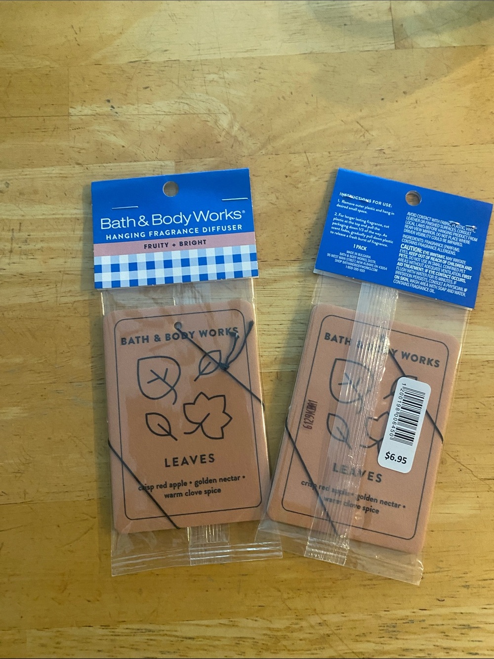 Bath & Body Works Hanging Leaves Fragrance Diffusers set of 2 NWT apple nectar